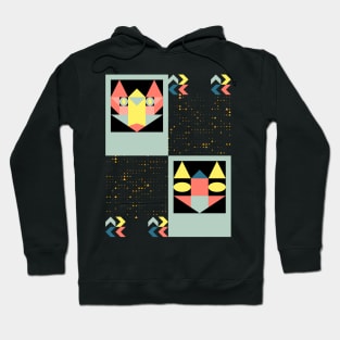 Geometric Cats Hoodie